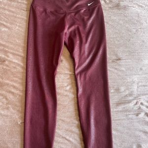 Nike large maroon shimmer leggings